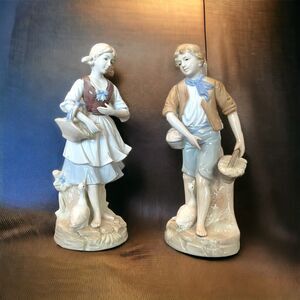 Vintage Young Couple with Geese 11” ARDALT JAPAN LENWILE CHINA  Old Stock NWT!!